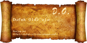 Dufek Olívia névjegykártya